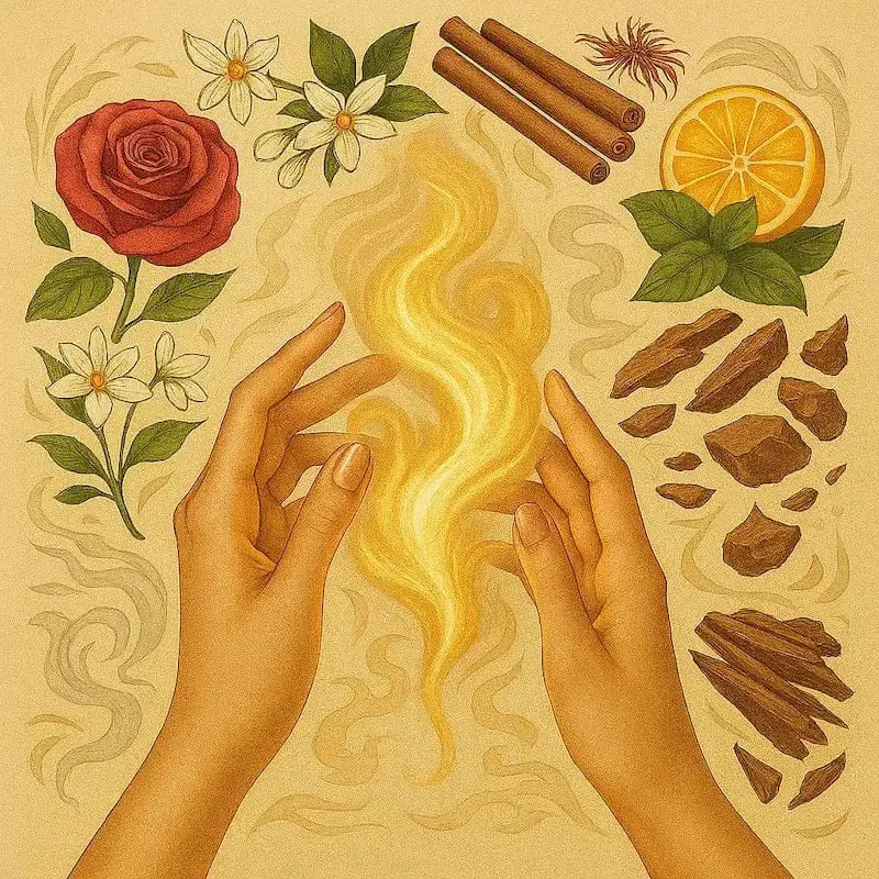 Représentation mystique de notes olfactives