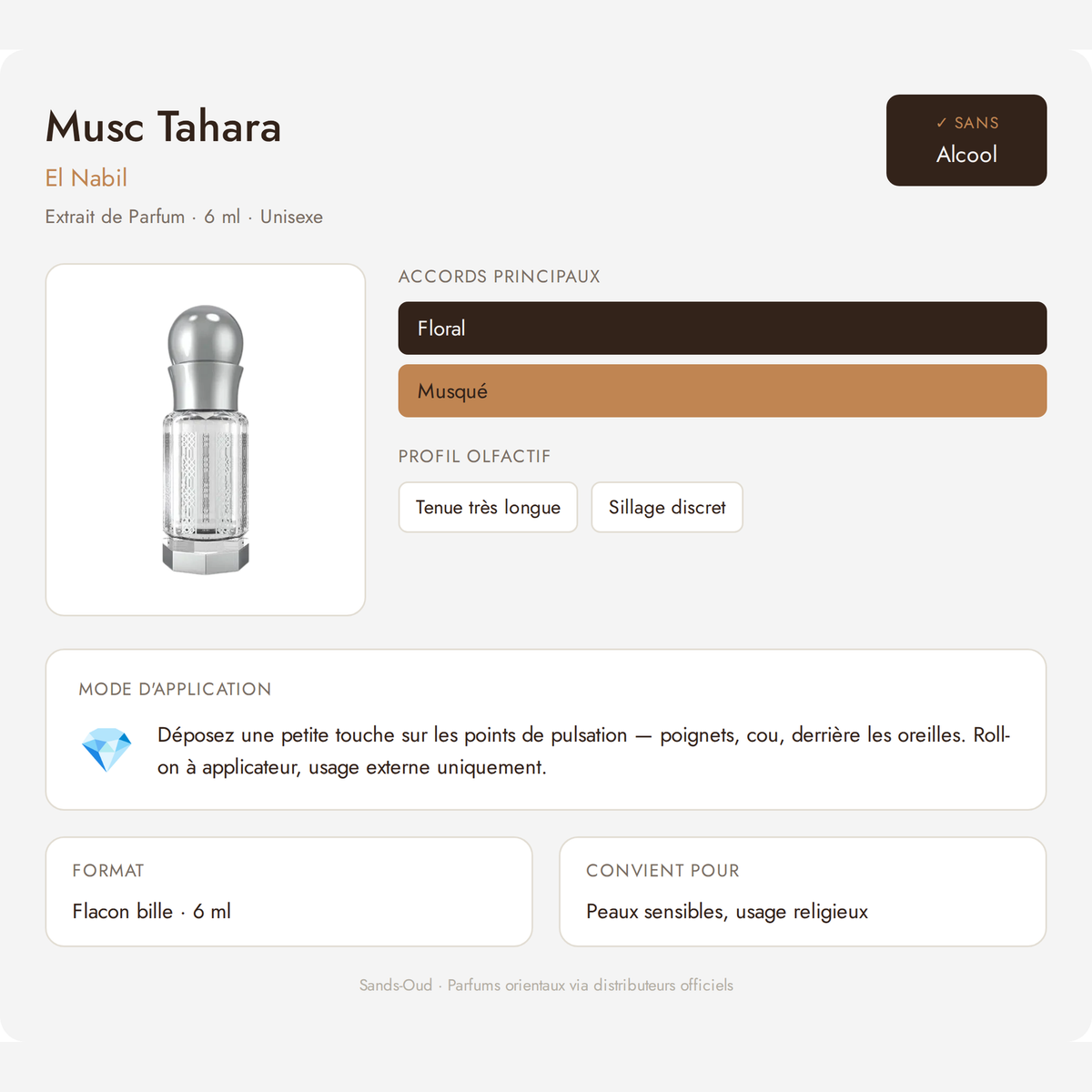 El Nabil Musc Tahara Sans Alcool 6 ml
